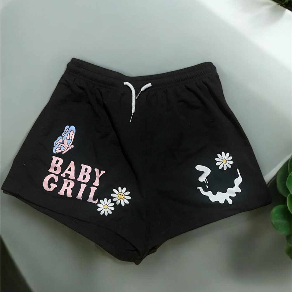 Black Graphic Women's Shorts